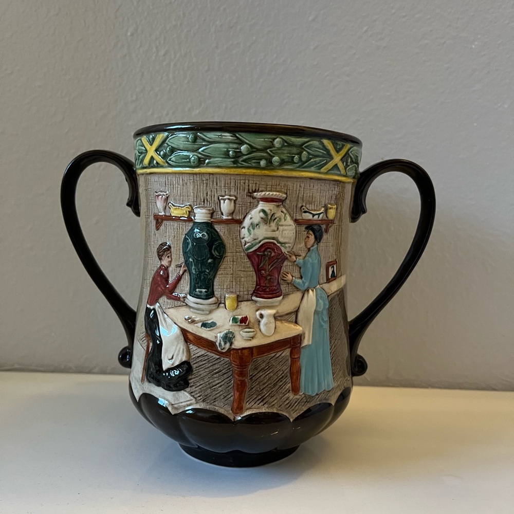 Royal Doulton Ceramic Vase with Handles  6” tall a limited edition